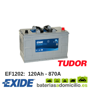Batería para Camión 120Ah EXIDE (Tudor) EF1202